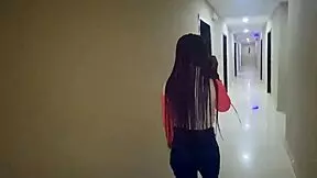 old man orders petite african prostitute to hotel room for rough fuck