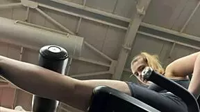 Public workout with masturbation