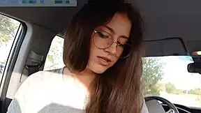 shanaxnow gives perfect blowjob in car for public facial