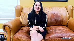 Petite Brunette Hottie Sporty Whitney Sucks a Juicy Cock and Swallows Cum