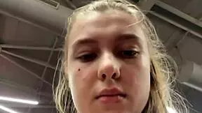 Public workout with masturbation