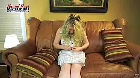 blonde cutie chelsie r masturbates sucking a hard cock and gets banged