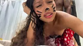 Minnie mouse ate cock instead of cheese on halloween