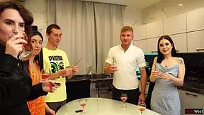 i celebrate new year with students in hot big orgy