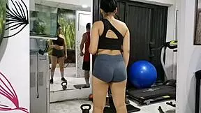 my personal trainer covers my mouth to muffle gym moans