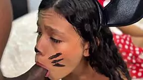 Minnie mouse ate cock instead of cheese on halloween