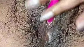Hot hairy desi indian bhabhi inserts dildo deep