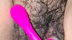 Hot hairy desi indian bhabhi inserts dildo deep