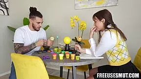 That passive girl got used like a toy while studying, sucking and fucking hard