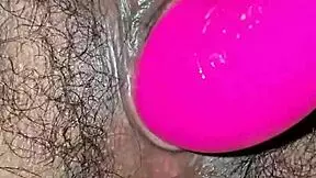 Hot hairy desi indian bhabhi inserts dildo deep