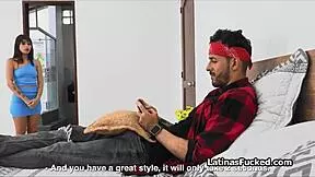 Latina starts date night on roomies hard cock with pierced nipples