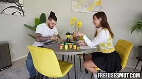 That passive girl got used like a toy while studying, sucking and fucking hard