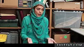 police woman amateur hijab-wearing arab teen 18+ caught for stealing
