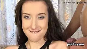 exquisite sex kitten gets her soft twat full of warm piss and squirts