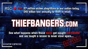 petite shoplifter caught and stripped by security guard