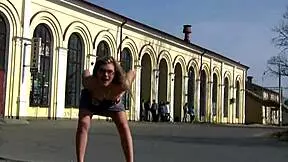Watch This Busty Teen Flash In The City Center! So Dangerous And Thrilling