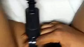 a beautiful black teen helps with pumping and sucking
