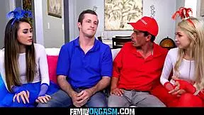 I caught my cheerleader bisexual stepdaughters Mackenzie Mace and Sia Lust