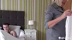 british stepmom amy goodhead gives pleasure to sam bourne on the bed