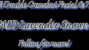 White lipstick milf endures intense double cumshot facial