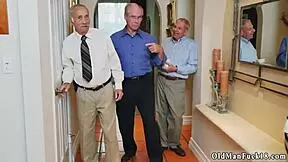 old man assists young girl in the shower