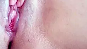 brunette masturbates touching big natural tits