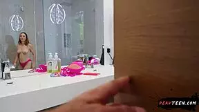 perving on hot stepsister in shower