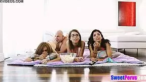 big cocked guy surprised his teen stepsis from behind with pussy licking