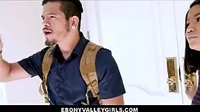 Hot black teen cam girl gets fucked by fan