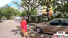 Hot Big Boobed Amateur Thai Teen Pounces On European Cock.