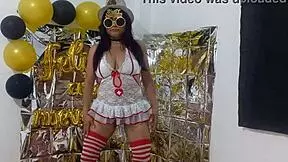 Latina Stepdaughter Wears Seductive Lingerie at Hot Party