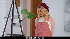 stepsisters ask stepbrothers for art project help and end up swapping them