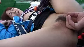 Hot japanese game with double couple fucking in the boath and car