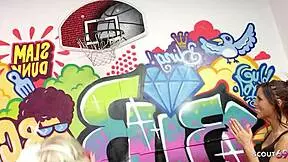 TWO SEXY BITCHES CINDY BEHR AND CHARLIE MONACO TRICKED HER COACH TO FFM THREESOME