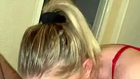 Sexy Step Sister Delivers Great Blowjob Sucking Dick