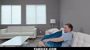 Step dad catches step daughter sucking stepbro's cock.