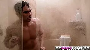 stepson zane jerks off, stepmom syren joins for steamy sex 😈