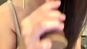 My stepmom with milky tits sucks dick and shows her swollen pussy