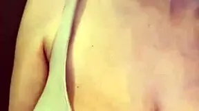 My stepmom with milky tits sucks dick and shows her swollen pussy