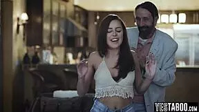 Naughty Latina stepdaughter fucks big dick mature stepdad!