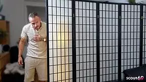 blonde step-sister caught masturbating seduces for rough fuck and belly cum