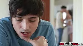 Big tits asian teen stepsis in threesome sex 😏