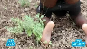 Best outdoor raw anal fuck with huge creampies twice, hope no one sees! 😏