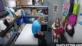 Officer Ryan McLane caresses Winter Flynn's naked body then fucks her pussy