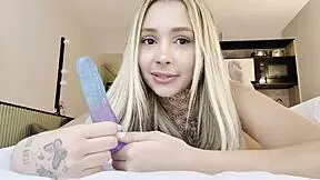 Petite blonde latina goes wild with toys in anal masturbation 😍