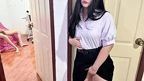 Student caught masturbating on sofa.