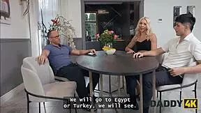 Daddy4k naughty caroline marian makes cock cum for ring