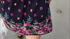 Street Whore Flashes Upskirt Teasingly