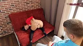 Cute Brunette Student Masturbates For Grade