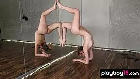 flexible nude canadian babe dakota burd teases with her big boobs on a ring